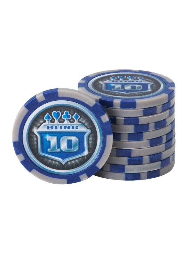 Fat Cat by GLD Products - Fat Cat Bling 13.5 Gram Texas Hold 'em Clay Poker Chip Set with Aluminum Case, 500 Striped Dice Chips - Image 1
