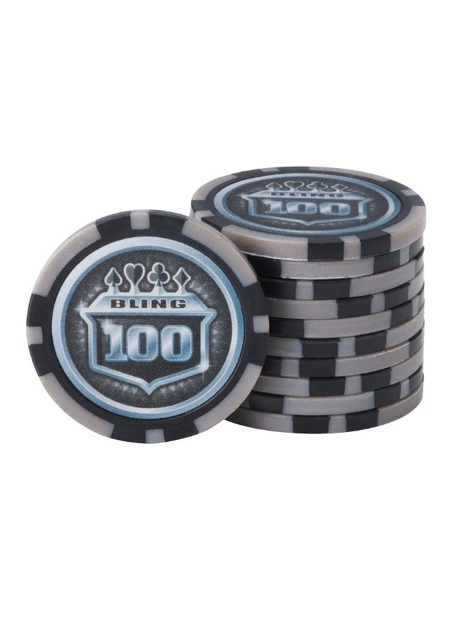 Fat Cat by GLD Products - Fat Cat Bling 13.5 Gram Texas Hold 'em Clay Poker Chip Set with Aluminum Case, 500 Striped Dice Chips - Image 1