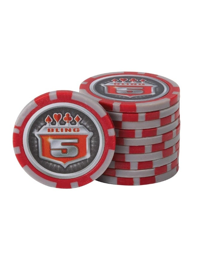 Fat Cat by GLD Products - Fat Cat Bling 13.5 Gram Texas Hold 'em Clay Poker Chip Set with Aluminum Case, 500 Striped Dice Chips - Image 1