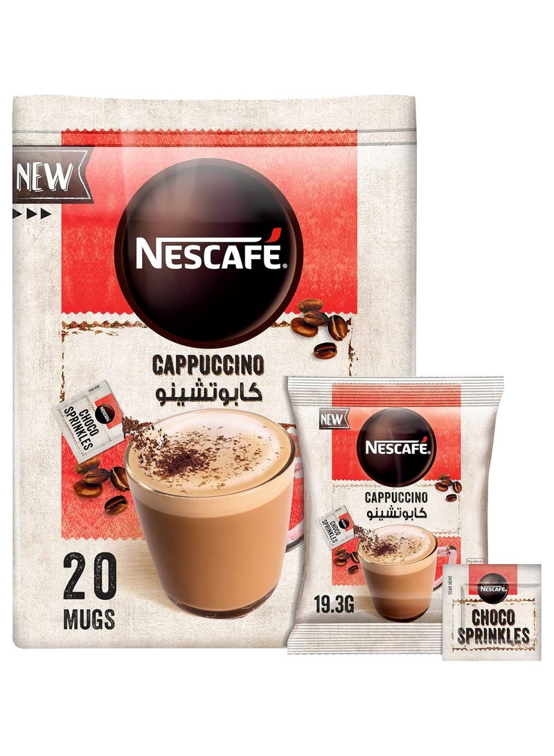 Nescafe Cappuccino Foamy Coffee Mix With Chocolate Sprinkles 19.3g (20 Sticks) - Image 1