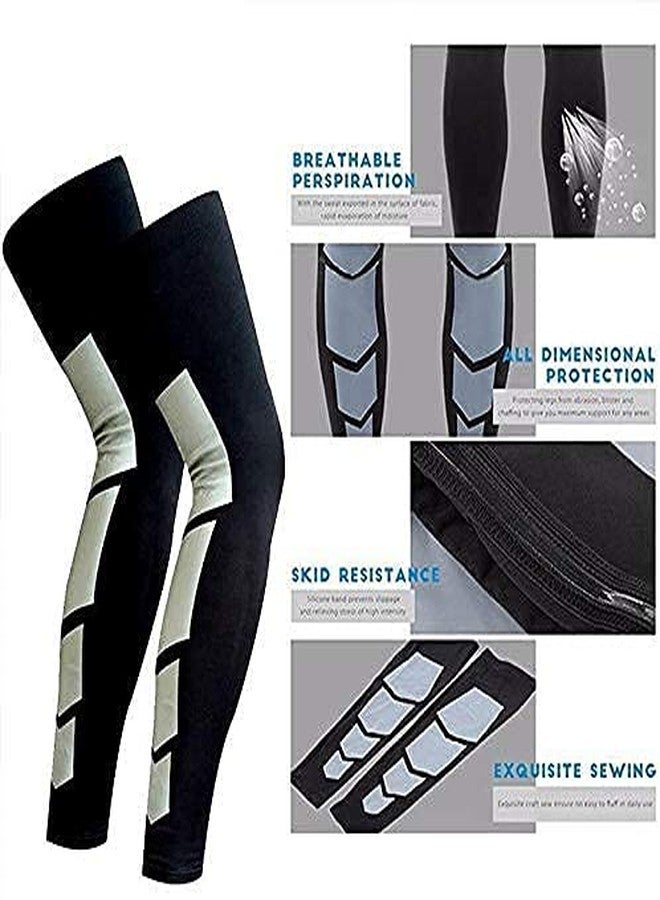 QUADA Calf Compression Sleeve with Anti Slip, Leg Compression for Sports Gym Running Cycling Jogging Workout Pain Relief Injury Protection Recovery Sweat Resistant - Pair (Black, X-Large) - Image 2