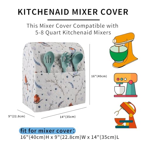 TUYUU Kitchen Aid Mixer Cover Compatible with 6-8 Quarts Kitchen Aid/Hamilton Stand Mixer/Tilt Head & Bowl Lift Model,Flower Print Mixer Cover Pioneer Woman Kitchen Accessories,Kitchen Aid Mixer Accessories - Image 2