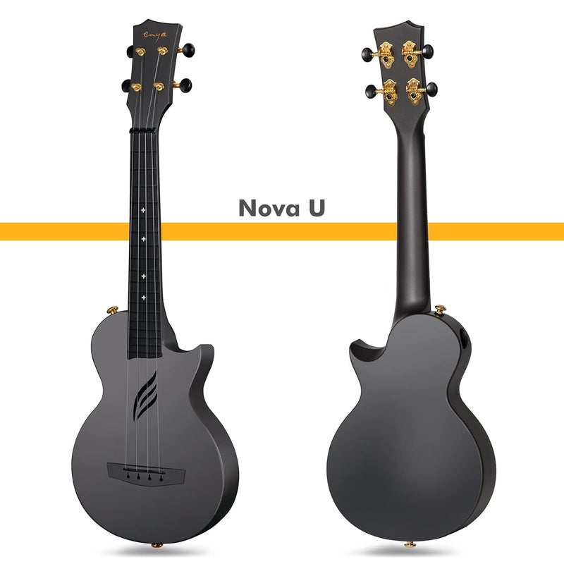 Enya Nova U/BK 23" Black Concert Ukulele for Beginners - Image 2