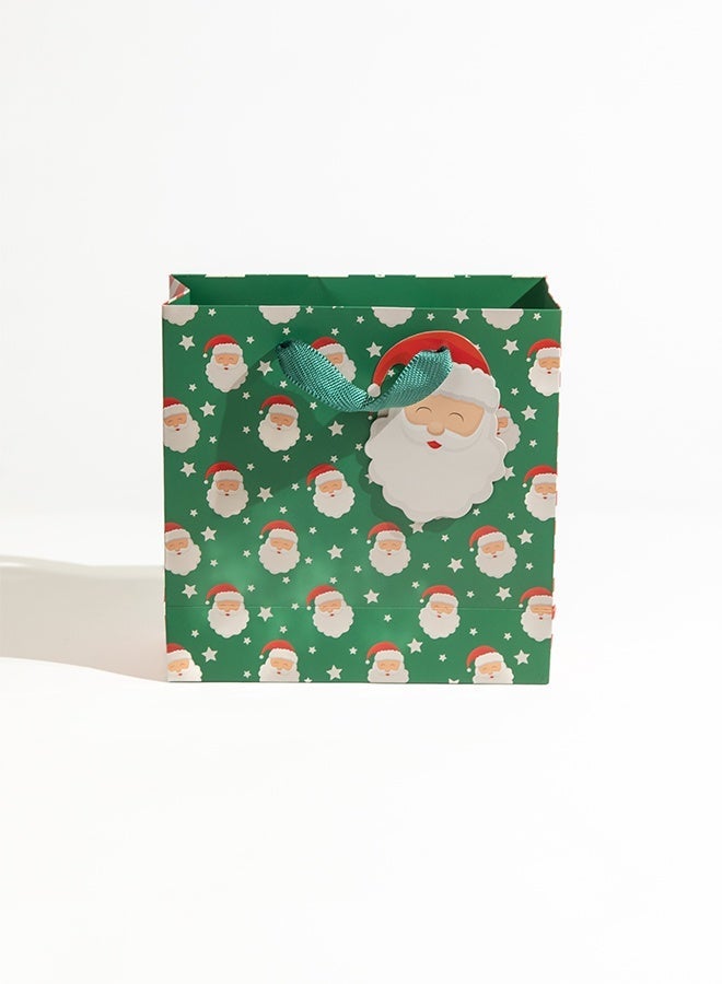Share the Love Santa, Christmas Gift Bag, Green, Medium - Image 3