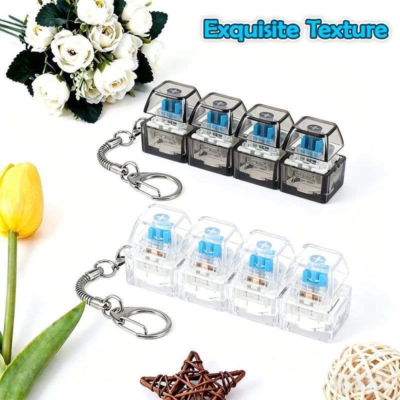 2 Pcs Detachable Keyboard Fidget Keychain for Anxiety Relief with Light - Image 4