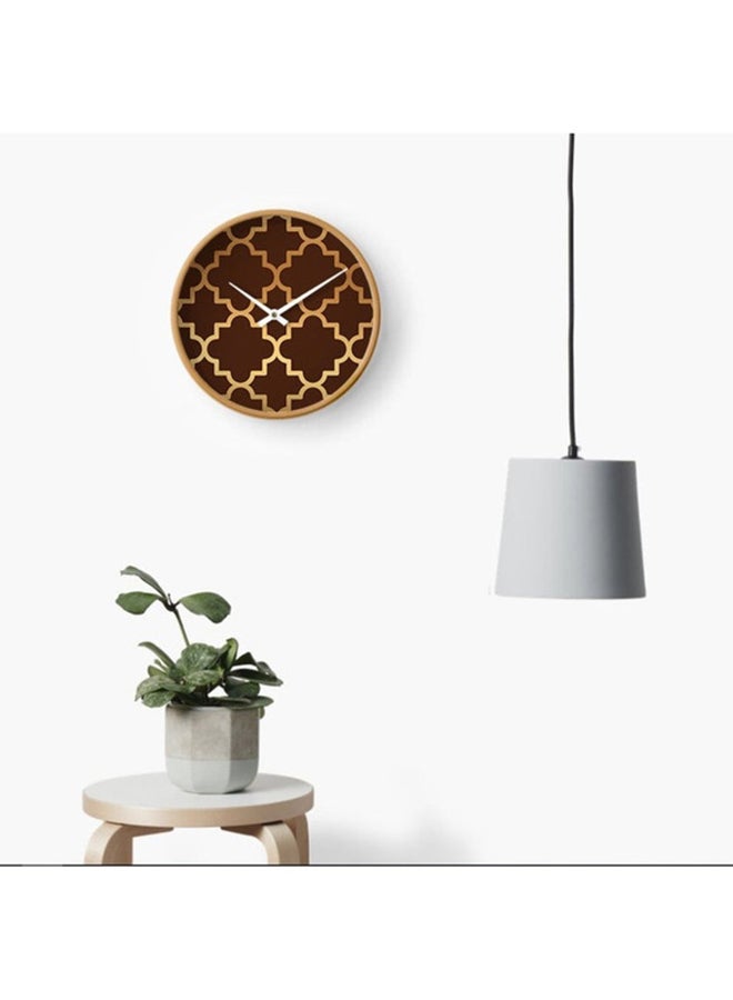 RIZARIES Brown Quatrefoil Wall Clock - Image 1