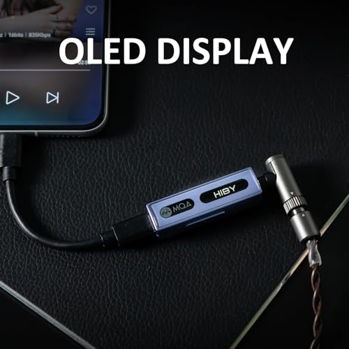 HiBy FC3 USB DAC with Display Hi-Res Audio 112mW Output Power Support PCM DSD MQA dongle for iPhone/MAC/Android/Windows(Black) - Image 2