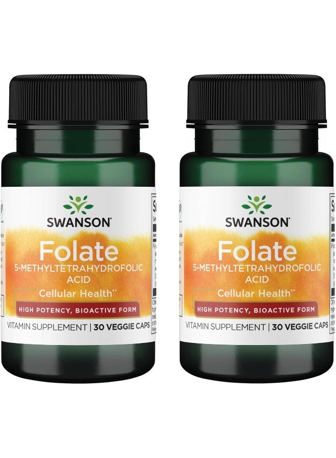 SWANSON مكمل الفولات 30 كبسولة نباتية للبالغين