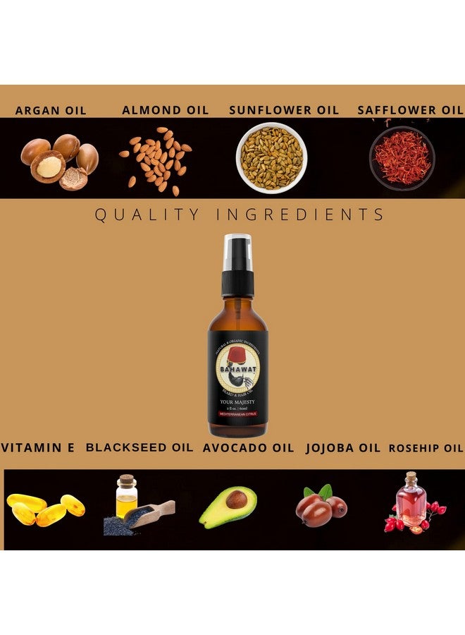 BAHAWAT Premium Beard Oil Conditioner & Softener Your Majesty 2 Ounce Beard Itch And Dry Skin Relief Handcrafted From Natural Ingredients Label May Vary  - Image 3