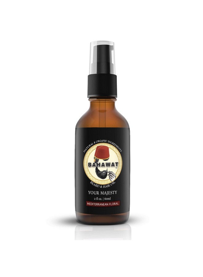 BAHAWAT Premium Beard Oil Conditioner & Softener Your Majesty 2 Ounce Beard Itch And Dry Skin Relief Handcrafted From Natural Ingredients Label May Vary  - Image 1