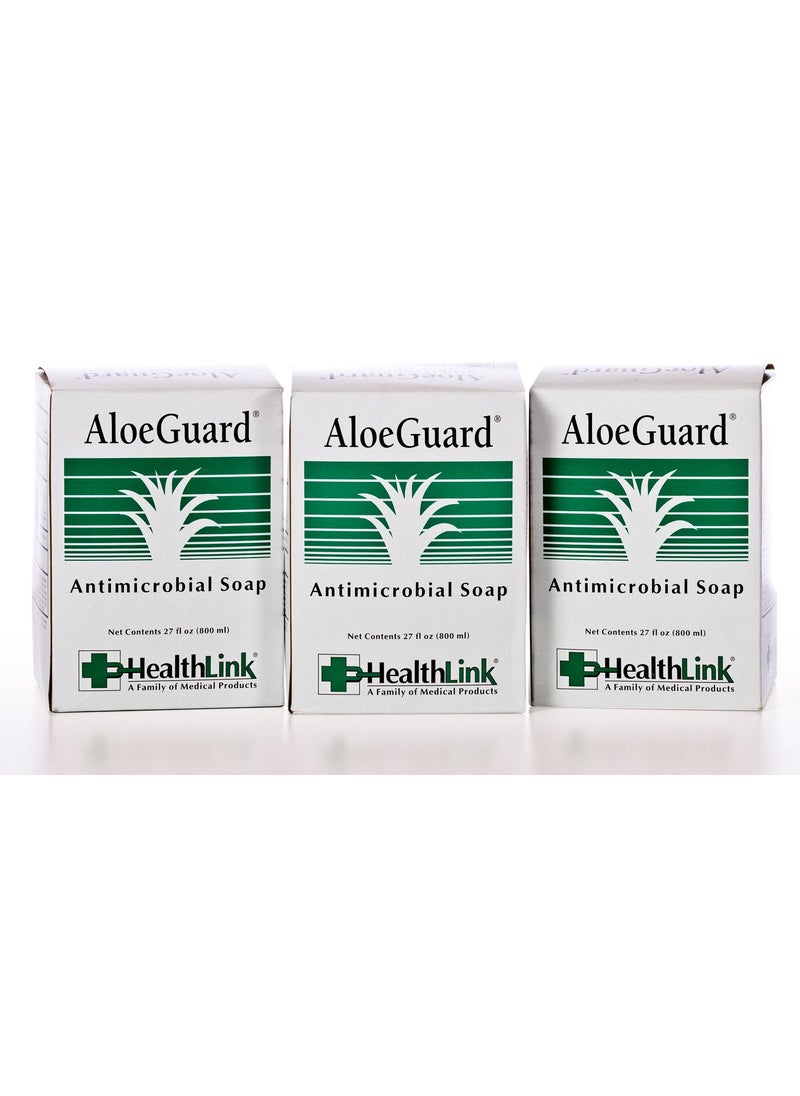 Sold Individually - Healthlink AloeGuard 7720 Moisturizing Antimicrobial Soap 800ml Wall Refill Aloe Vera Infused PCMX Floral Scent 3Pack - Image 1