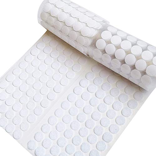 Rena Chris Self Adhesive Dots, Strong Adhesive 1000pcs(500 Pairs) 0.59" Diameter Sticky Back Nylon Dots, Hook & Loop Dots with Waterproof Sticky Glue Tapes, Very Suitable for Classroom, Office, Home - Image 1