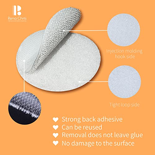 Rena Chris Self Adhesive Dots, Strong Adhesive 1000pcs(500 Pairs) 0.59" Diameter Sticky Back Nylon Dots, Hook & Loop Dots with Waterproof Sticky Glue Tapes, Very Suitable for Classroom, Office, Home - Image 3