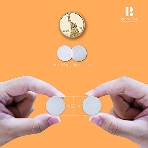 Rena Chris Self Adhesive Dots, Strong Adhesive 1000pcs(500 Pairs) 0.59" Diameter Sticky Back Nylon Dots, Hook & Loop Dots with Waterproof Sticky Glue Tapes, Very Suitable for Classroom, Office, Home - Image 2