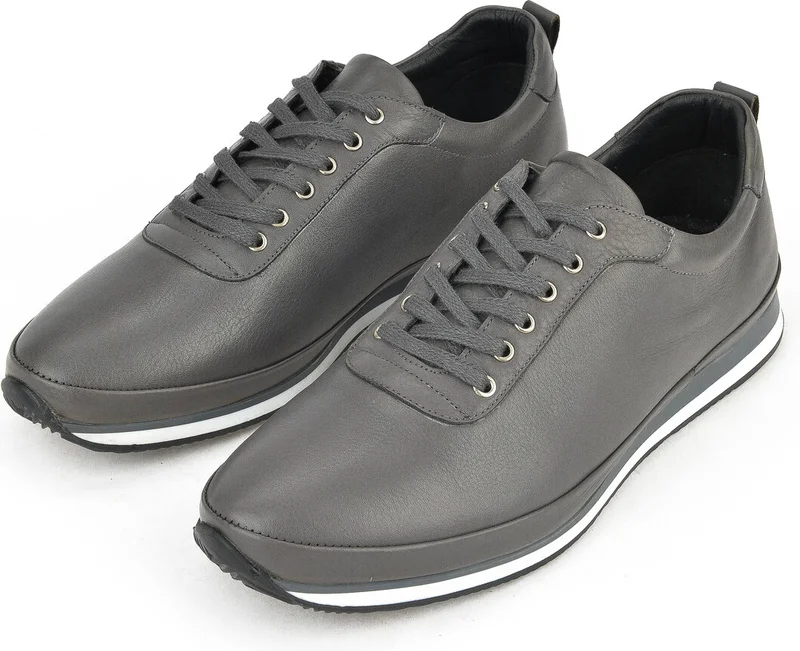 Ziya , Men's Leather Large Size Shoes 1411031Z1057 Gray