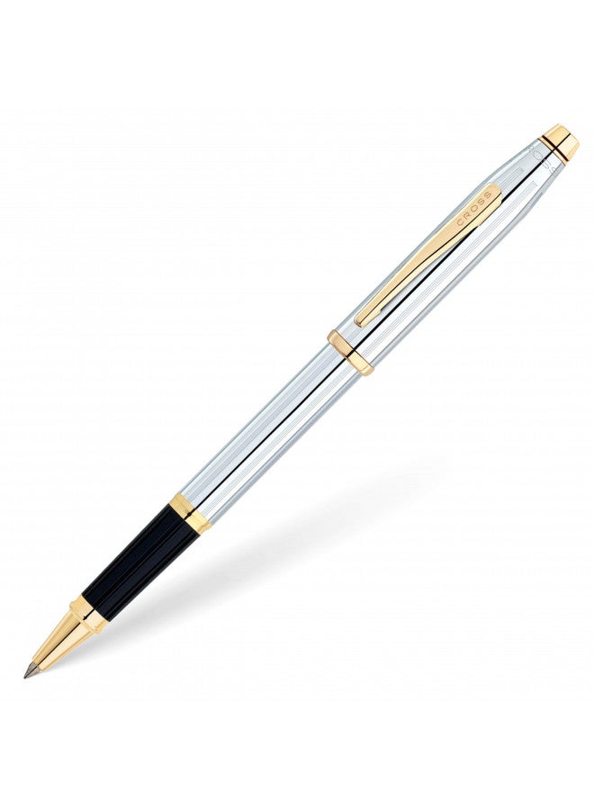 Cross قلم حبر جل قابل لإعادة التعبئة من كروس سنتشري II، قلم رولر متوسط، يشمل علبة هدايا فاخرة - ميداليست كروم - Image 1