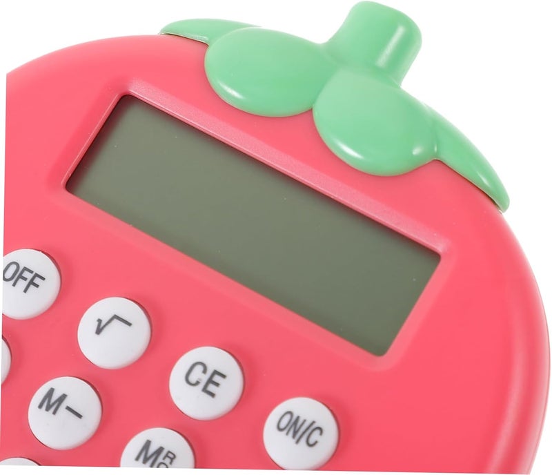 EXCEART Office Solar Calculator Portable Cartoon Student Calculator Strawberry Design for School and Home Use Easy to Carry Sturdy Material Simple Functionality - Image 5
