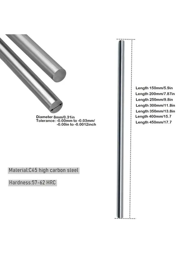 Linear Motion Rods 2 Pcs 250mm Hardened Chrome Shafts For CNC 3D Printer DIY - Image 2