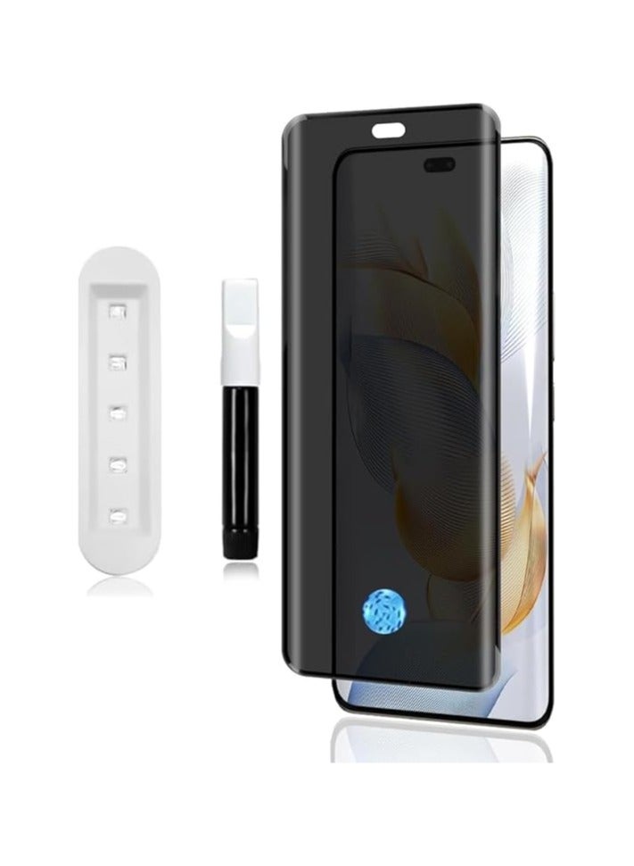 Tempered Glass | Curved UV Privacy Screen Protector Guard for Honor 100 Pro | Full Screen Coverage/Anti Spy/HD/Easy Application | Fingerprint Working/9H Hardness - Image 1