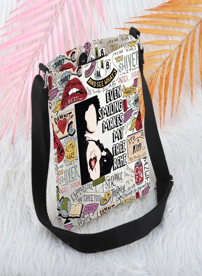 MBMSO Horror Show Gift R-TV Show Crossbody Bag Horror Movie Gifts for Musical Fans Lips Bag Even Smiling Makes My Face Ache (Rocky Crossbody) - Image 4