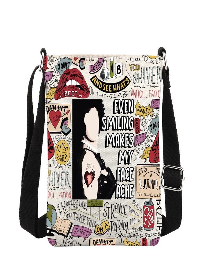 MBMSO Horror Show Gift R-TV Show Crossbody Bag Horror Movie Gifts for Musical Fans Lips Bag Even Smiling Makes My Face Ache (Rocky Crossbody) - Image 1