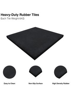 Yalla HomeGym Homegym 30Mm Extra Thick Rubber Heavy-Duty Gym Floor Mat, Commercial Gym Rubber Floor Tiles Shock Absorbing 1 Squared Meter (Black)  - Image 3