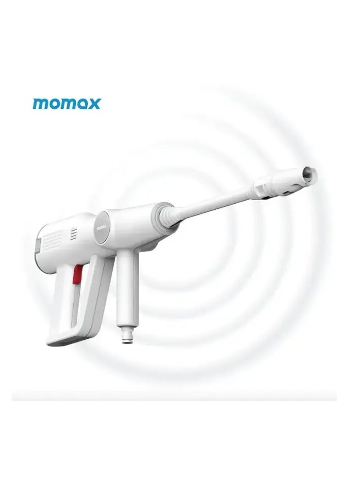 Momax Clean Jug 145W Portable Pressure Car Cleaner 15000mAh / Up to 17 Bar Pressure / Three-stage pressurization system / Lightweight body two-hand handle design / Effortless Cleaning / Adjustable Nozzle 0-180 degrees - White  - Image 2