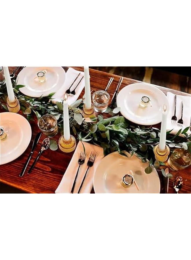 HOOKOR Durku Candlestick Holders Set of 3 Glass Candle Holders for Taper Candles,Pillar Candles and Tealight Candles,for Table Centerpieces, Wedding Decor and Dinner Party (Brown) - Image 3