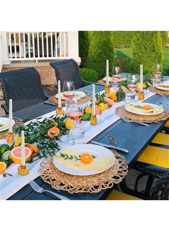 HOOKOR Durku Candlestick Holders Set of 3 Glass Candle Holders for Taper Candles,Pillar Candles and Tealight Candles,for Table Centerpieces, Wedding Decor and Dinner Party (Brown) - Image 4