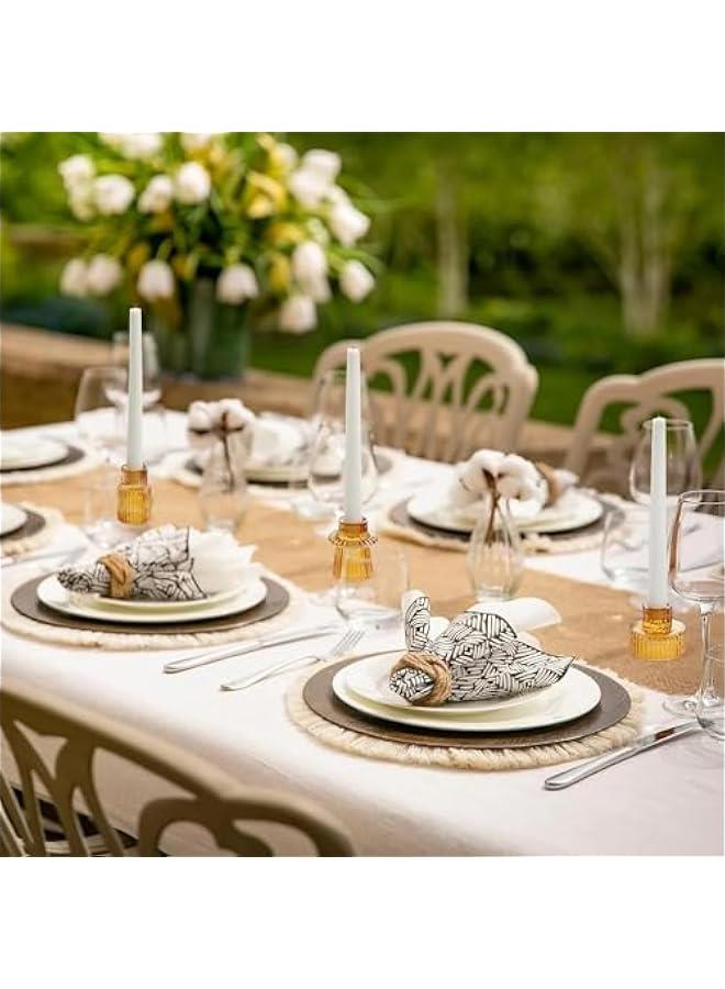 HOOKOR Durku Candlestick Holders Set of 3 Glass Candle Holders for Taper Candles,Pillar Candles and Tealight Candles,for Table Centerpieces, Wedding Decor and Dinner Party (Brown) - Image 5