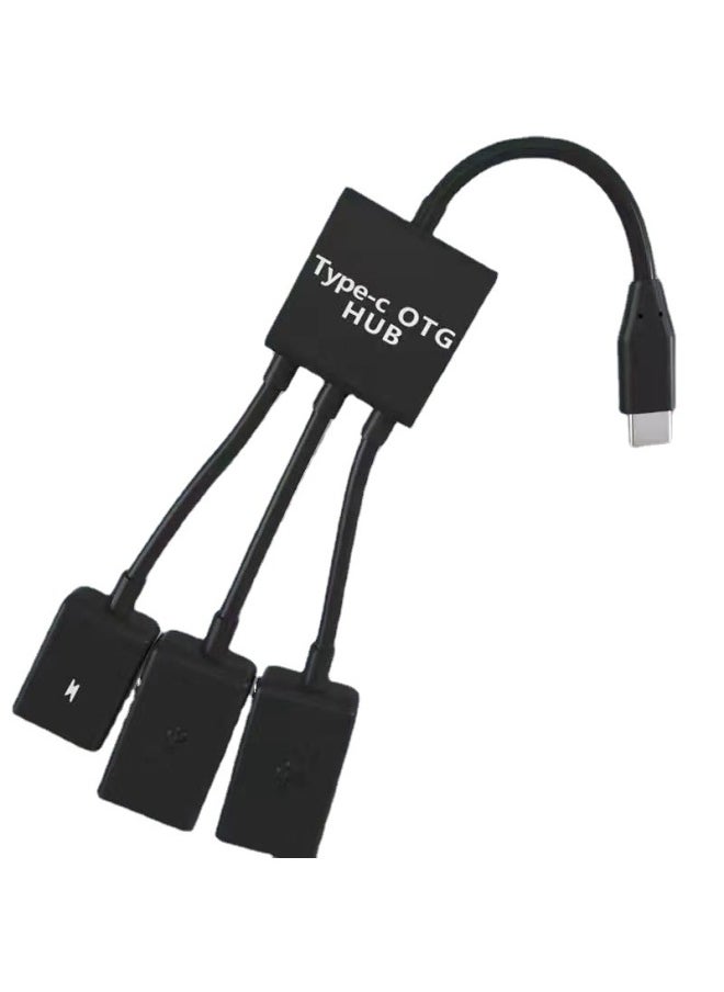 Mobile Phone Otg Adapter Cable Type-c Android Tablet Mouse Keyboard Usb Flash Drive Usb Hub Multi-function Conversion Cable-Number Of Interfaces:One Drag Two [micro Interface]]