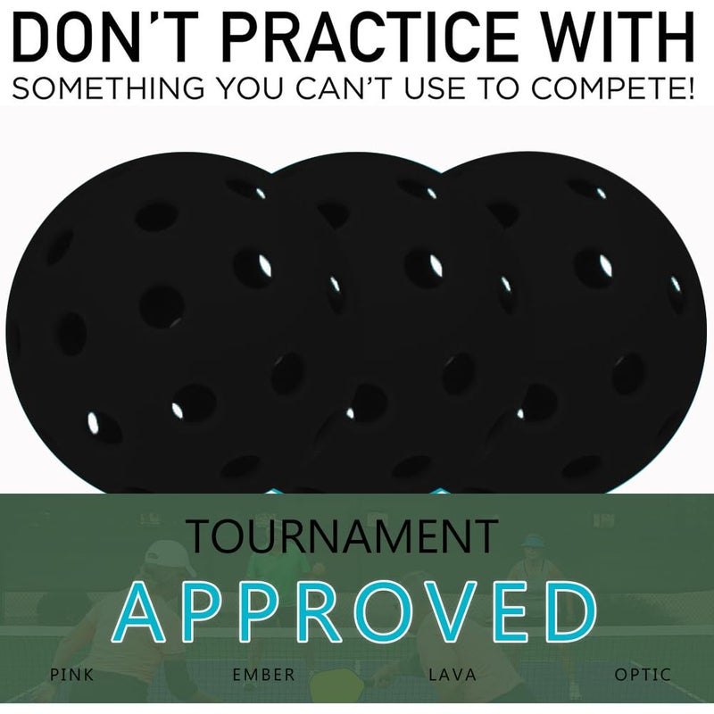 Spunspon 12-Pack Sports Outdoor Pickleballs - 40 Usa Pickleball Balls (Usapa Approved) - Official Us Open Balls, Black - Image 3