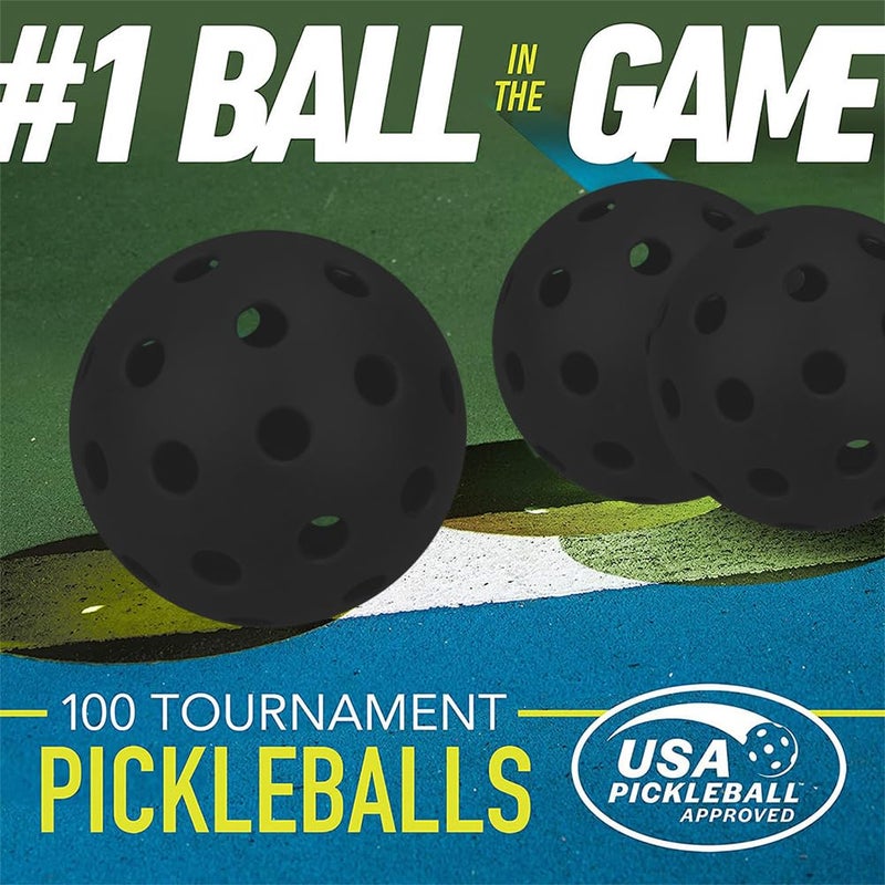 Spunspon 12-Pack Sports Outdoor Pickleballs - 40 Usa Pickleball Balls (Usapa Approved) - Official Us Open Balls, Black - Image 2