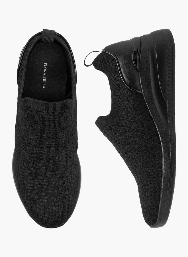 Flora Bella By Shoexpress Women's Monogram Textured Slip-On Sneakers