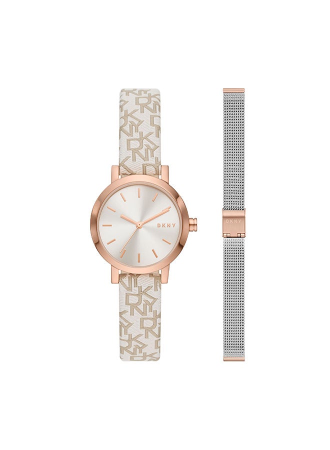 DKNY Soho Stainless Steel Analog Wrist Watch NY6605SET - 28mm - Silver - Image 1