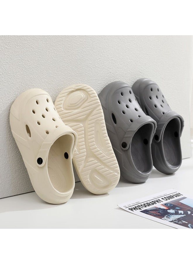 Xggc Men's Summer Hollow Shoes Outdoor Thick-soled Anti-slip Breathable Toe-capped Home Slippers Men Khaki 42-43 - Image 5