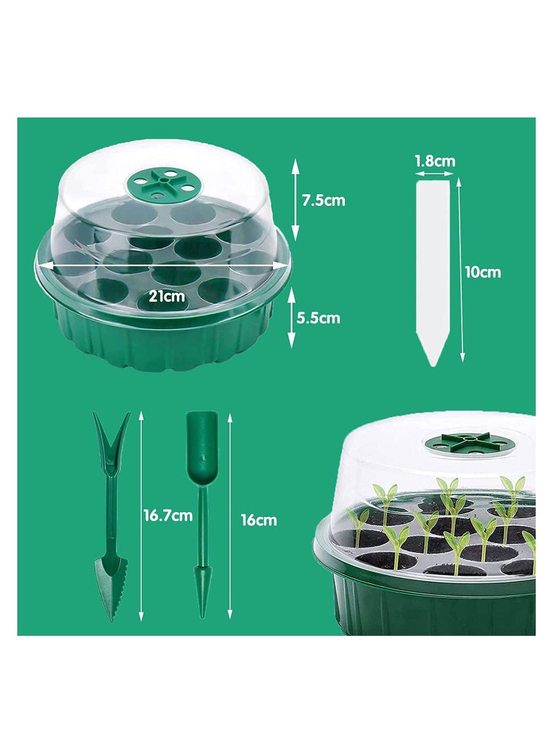 Generic Plant Germination Trays Kit, Thicken Round Seed Trays 3Pack Cells Potting Trays, Seed Propagators Trays with Lids, Propagators for Plants Seed Growing Garden Greenhouse  - Image 5