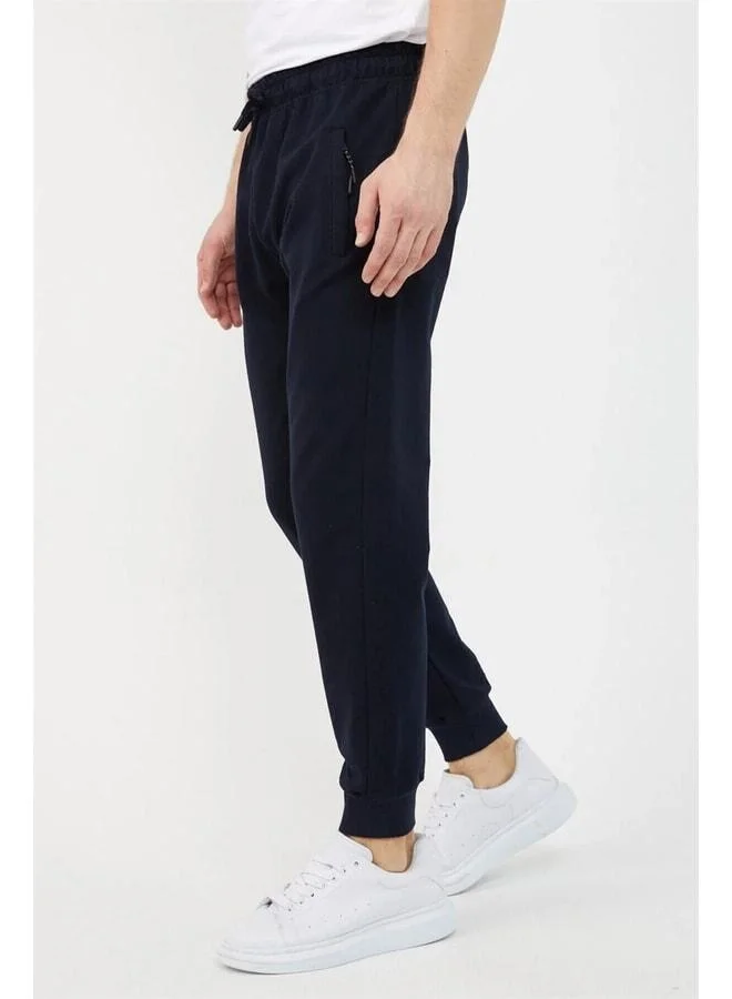 Mmetalic  Black-Navy-Anthracite Men's Jogger Pants with Ribbed Pocket, Zipper Details, 3‑Piece Tracksuit Bottom. for Men | Best Price UAE