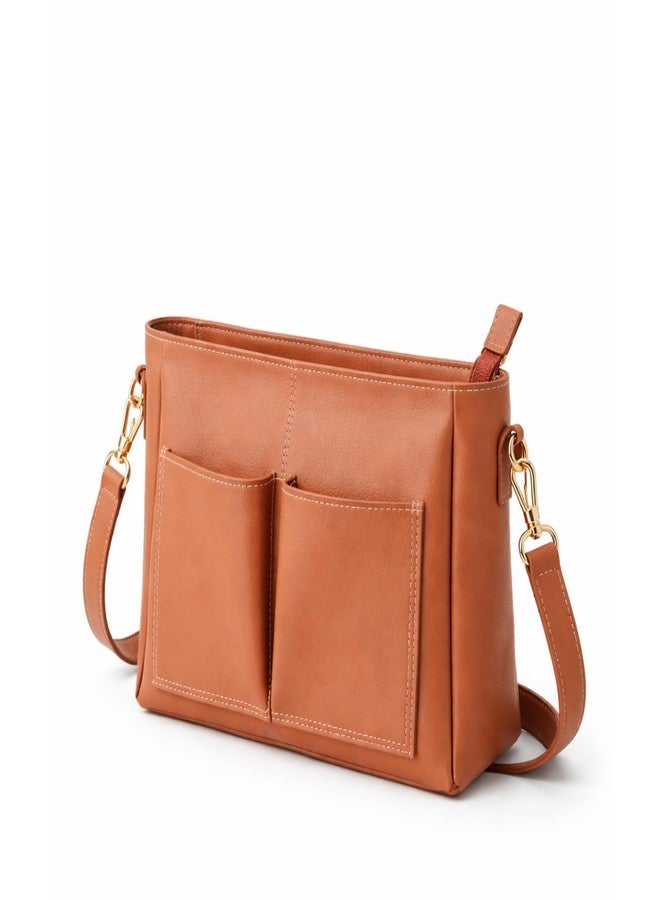 IMARS Premium Vegan Leather Multi-Strap Sling Bag | Compact Crossbody with Dual Detachable Straps - Tan - Image 3