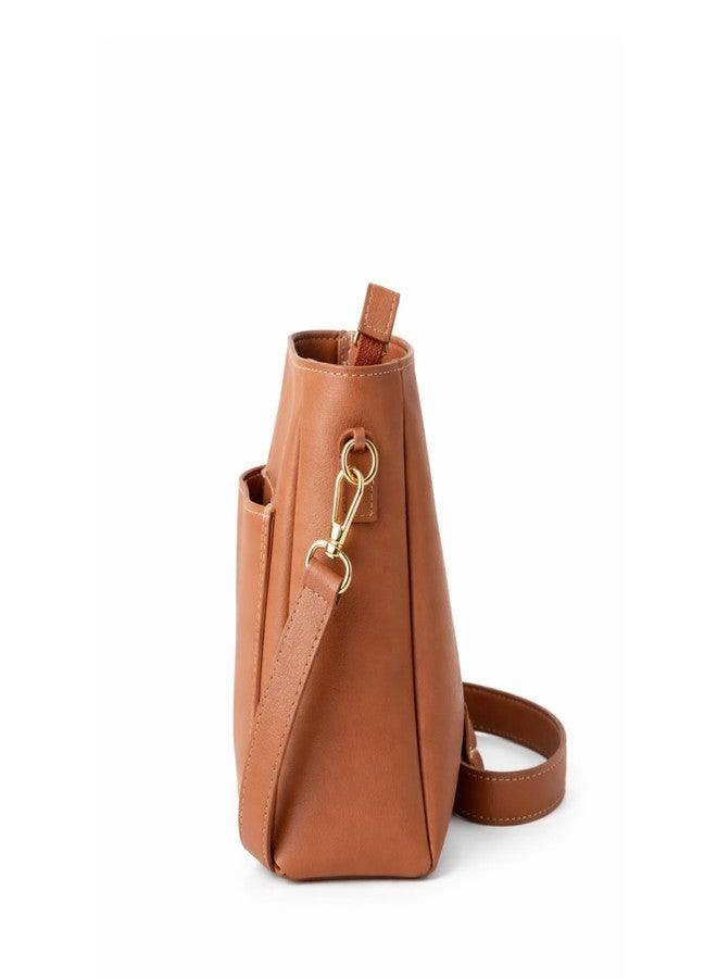 IMARS Premium Vegan Leather Multi-Strap Sling Bag | Compact Crossbody with Dual Detachable Straps - Tan - Image 4