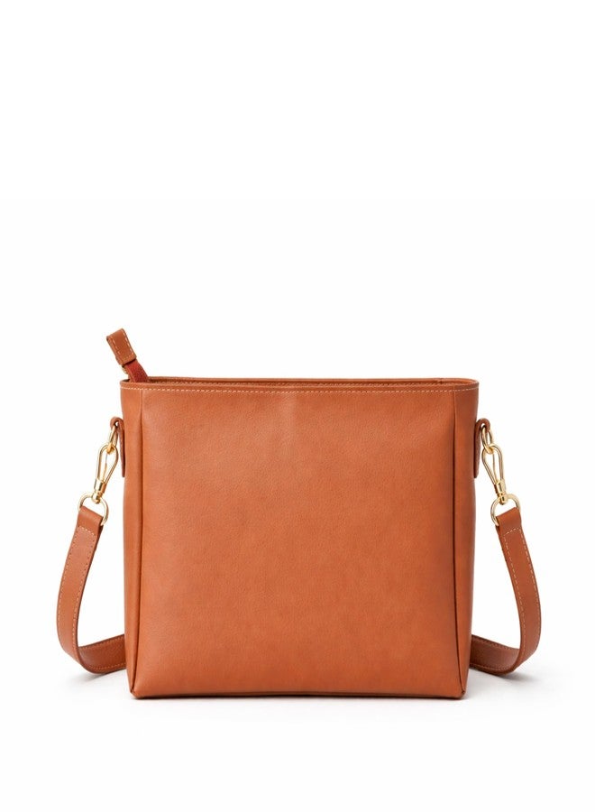 IMARS Premium Vegan Leather Multi-Strap Sling Bag | Compact Crossbody with Dual Detachable Straps - Tan - Image 5