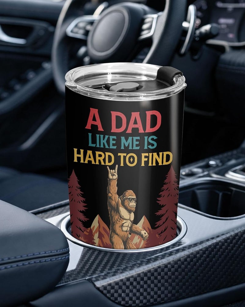 34HD Funny Bigfoot Dad Tumbler 20 oz with Lid, Sasquatch Milk Run Insulated Travel Coffee Mug, Hilarious Fathers Day Gift - Ideal Birthday Present to Men, Dad and Husband - Image 5
