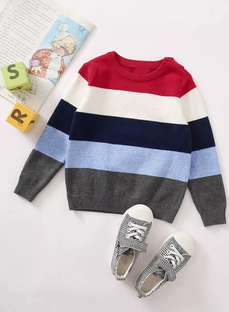 Toddler Boys Color Block Sweater - Image 1