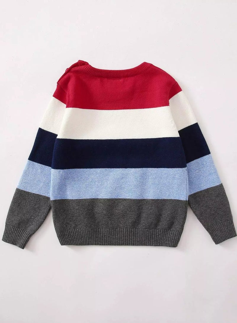 Toddler Boys Color Block Sweater - Image 2