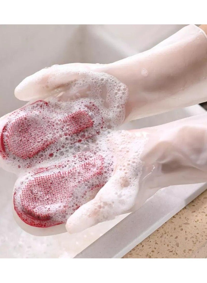 Silicone Sponge Rubber Gloves - For easy cleaning and protection of your hands bk - Image 1
