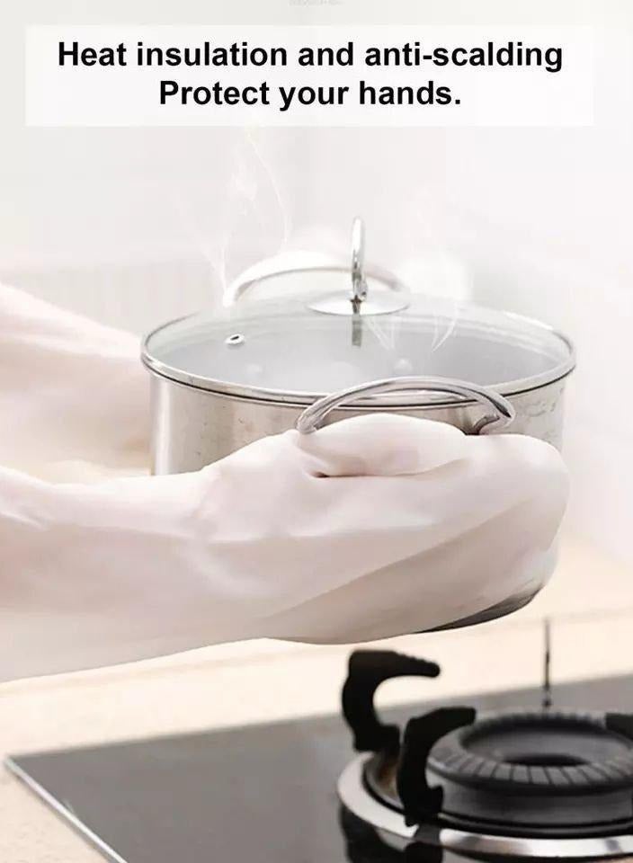 Silicone Sponge Rubber Gloves - For easy cleaning and protection of your hands bk - Image 2