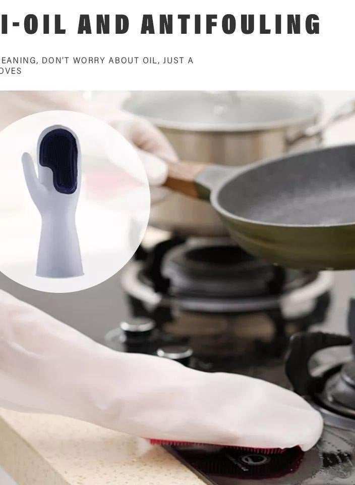 Silicone Sponge Rubber Gloves - For easy cleaning and protection of your hands bk - Image 4