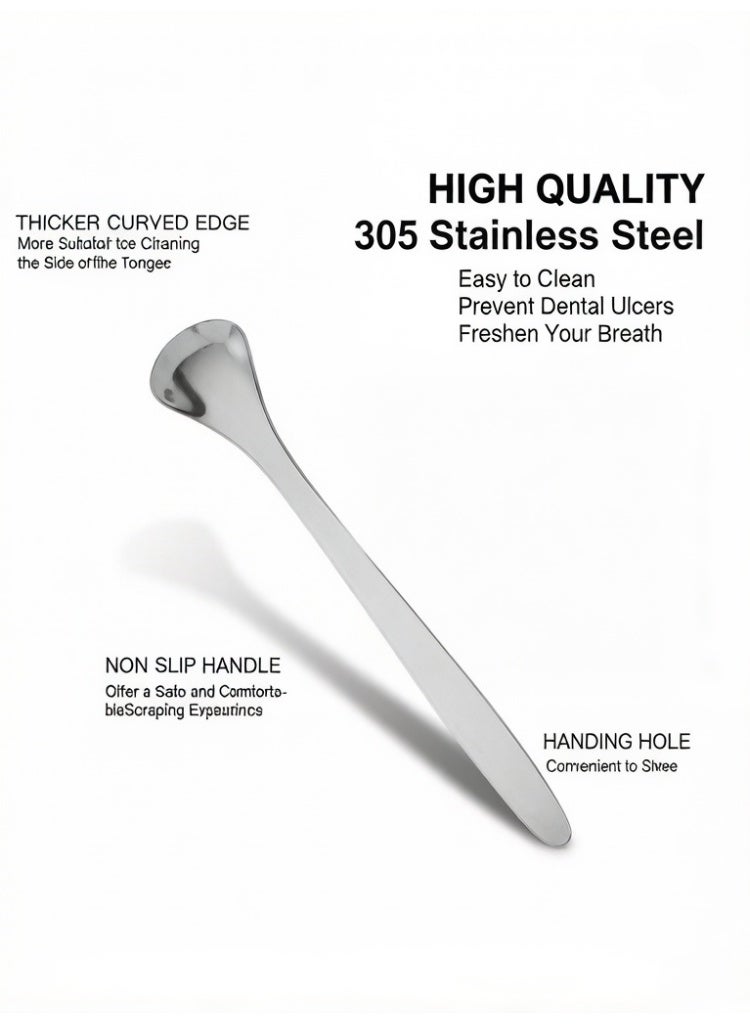 Red Leaf 3 PCS Stainless Steel Tongue Scraper, Tongue Cleaner - Image 3