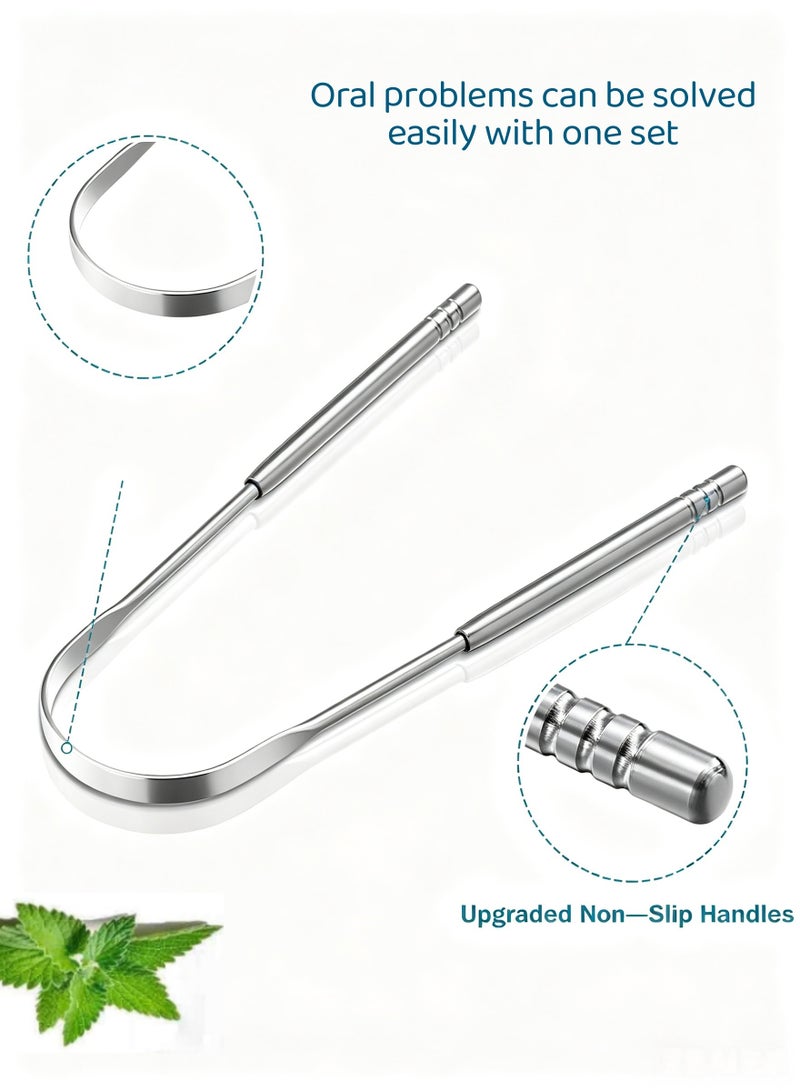 Lecran 3 PCS Stainless Steel Tongue Scraper, Tongue Cleaner - Image 4