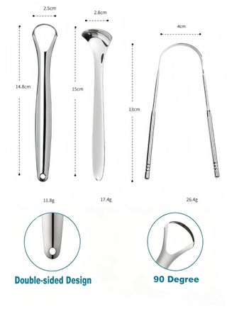 3 PCS Stainless Steel Tongue Scraper, Tongue Cleaner - view 2